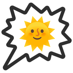 right anger bubble and sun with face