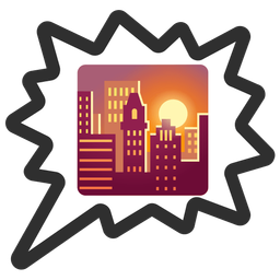 right anger bubble and sunset