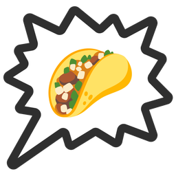 right anger bubble and taco