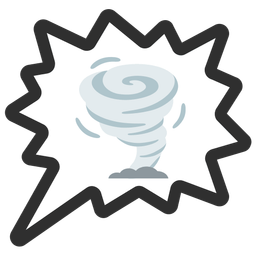 right anger bubble and tornado