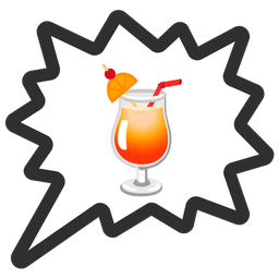 right anger bubble and tropical drink