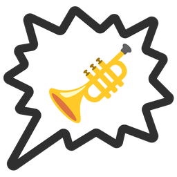 right anger bubble and trumpet