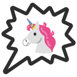 right anger bubble and unicorn