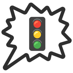 right anger bubble and vertical traffic light