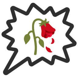 right anger bubble and wilted flower