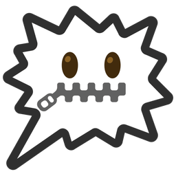 right anger bubble and zipper-mouth face