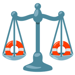 ring buoy and balance scale