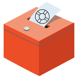ring buoy and ballot box with ballot