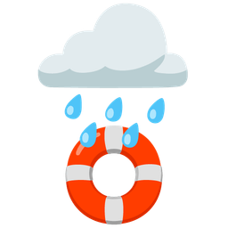 ring buoy and cloud with rain
