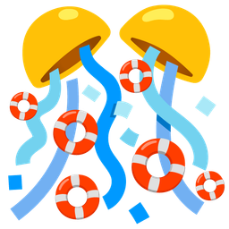 ring buoy and confetti ball