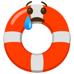 ring buoy and crying face