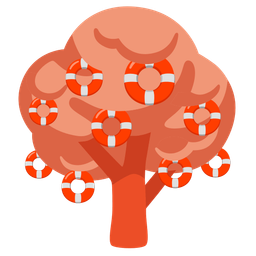 ring buoy and deciduous tree