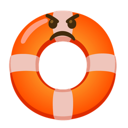 ring buoy and enraged face