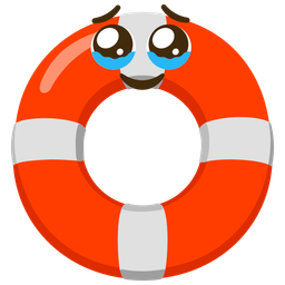 ring buoy and face holding back tears