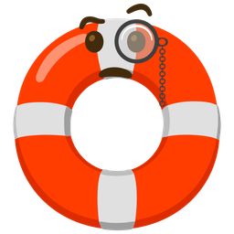 ring buoy and face with monocle