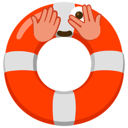 ring buoy and face with peeking eye