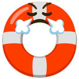 ring buoy and face with steam from nose