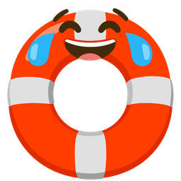 Ring buoy and Face with tears of joy