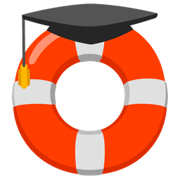 ring buoy and graduation cap