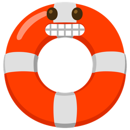 Ring buoy and Grimacing face