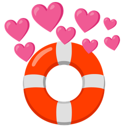 ring buoy and heart with arrow