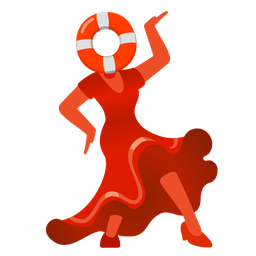 ring buoy and high-heeled shoe