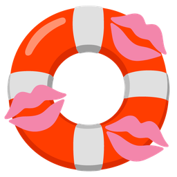 ring buoy and kiss mark