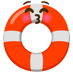 Ring buoy and Kissing face with closed eyes