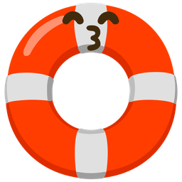 Ring buoy and Kissing face with smiling eyes