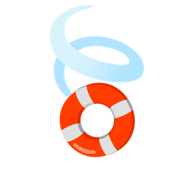 ring buoy and leaf fluttering in wind