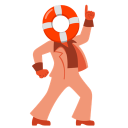 ring buoy and mirror ball