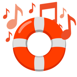 ring buoy and musical notes