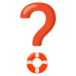 ring buoy and red question mark