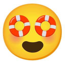 Ring buoy and Smiling face with heart-eyes