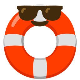 ring buoy and smiling face with sunglasses
