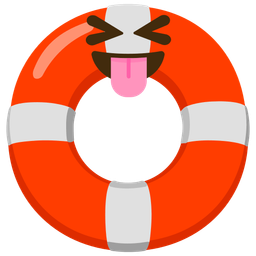 Ring buoy and Squinting face with tongue