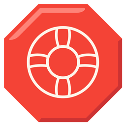 ring buoy and stop sign