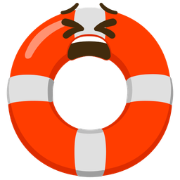 ring buoy and tired face