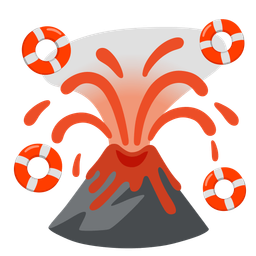 ring buoy and volcano