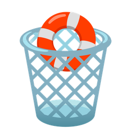 ring buoy and wastebasket