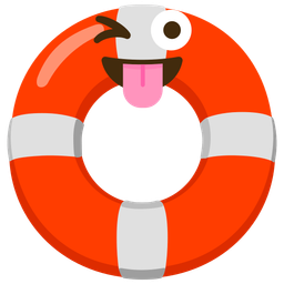 Ring buoy and Winking face with tongue