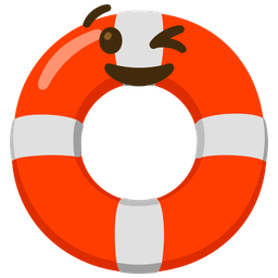 Ring buoy and Winking face