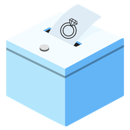 ring and ballot box with ballot