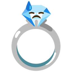 ring and downcast face with sweat