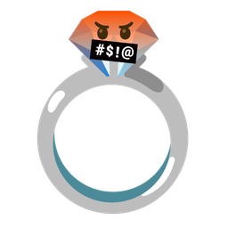 ring and face with symbols on mouth