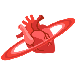 ringed planet and anatomical heart