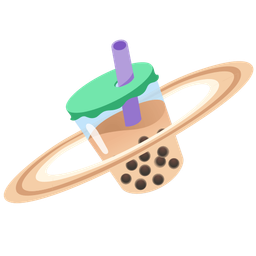 ringed planet and bubble tea