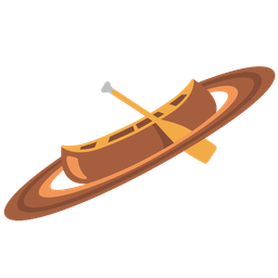 ringed planet and canoe