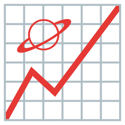 ringed planet and chart increasing
