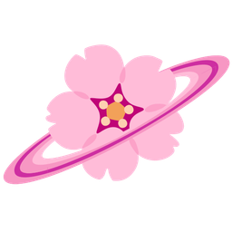 ringed planet and cherry blossom